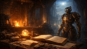 In the forge of human imagination, metal waits patiently to speak—caught between ancient myth and modern reason
