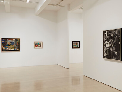 Romare Bearden, Paris blues/jazz and other works, exhibition view. Courtesy of DC Moore Gallery