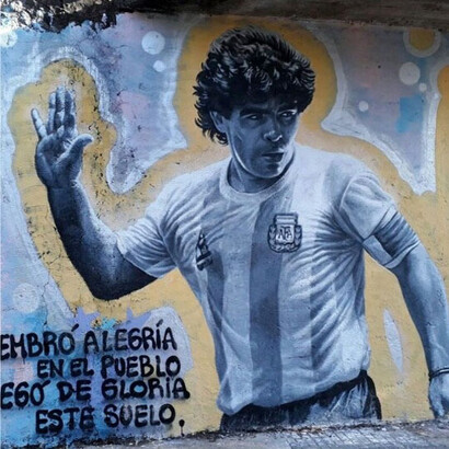 Mural Maradona, ciudad de La Plata, Argentina