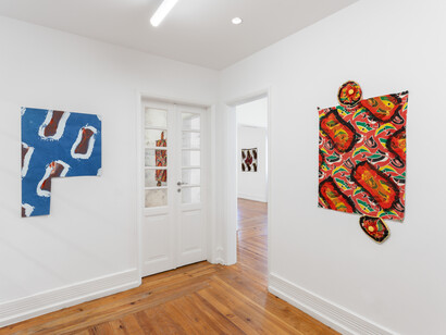 Claude Viallat, Peintures, exhibition view. Courtesy of Document Gallery