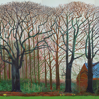 David Hockney, Bigger trees near Warter or/ou peinture sur le motif pour le nouvel age
post-photographique, 2007. Avec l’aimable autorisation de la Fondation Louis Vuitton