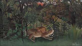 Henri Rousseau, Il leone affamato si getta sull'antilope, 1905. Fondation Beyeler, Riehen, Svizzera