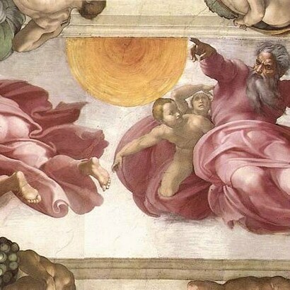 Michelangelo Buonarroti, Creazione del sole, della luna e dei pianeti, 1511