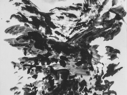 Rugged Alp valley, India ink on paper, 1991, 28 x 45 cm