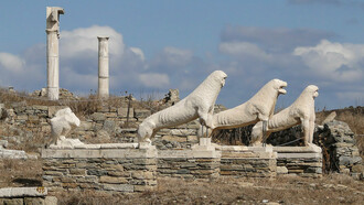 La terrasse des lions, Délos, Grèce