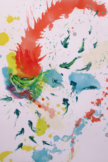 Underworld - oil on paper - cm 100x70 - 2019