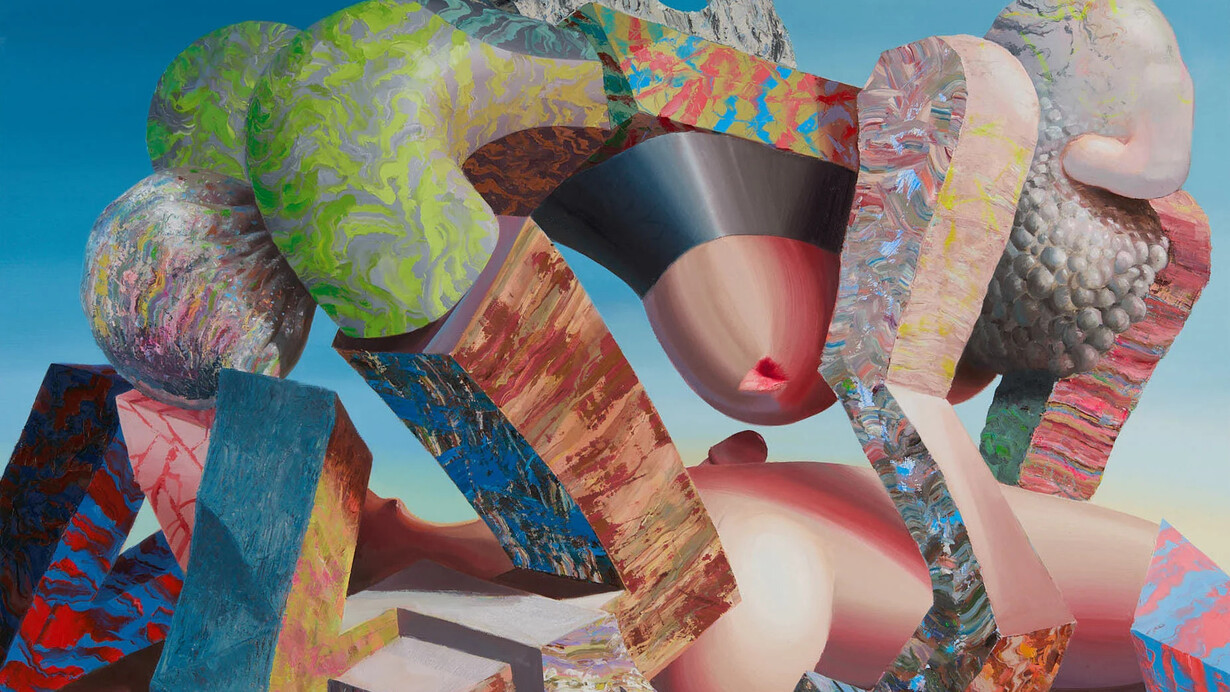 Horacio Quiroz, Apollo and Hyacinthus in an intimate embrace, 2024. Courtesy of JD Malat Gallery