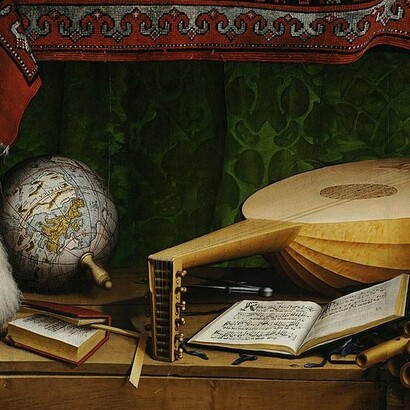 Hans Holbein il Giovane, Gli Ambasciatori, 1533, dettaglio degli oggetti