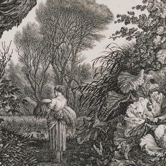 Carl Wilhelm Kolbe, Kräuterblatt mit Schnitterin (detail), 1815/24. Courtesy of Gemäldegalerie