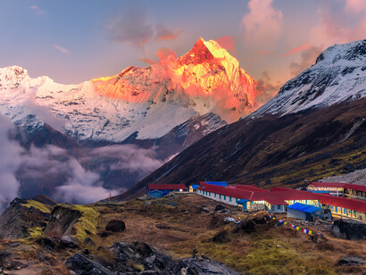 Evening view of Annapurna Base Camp, Pokhara, Nepal