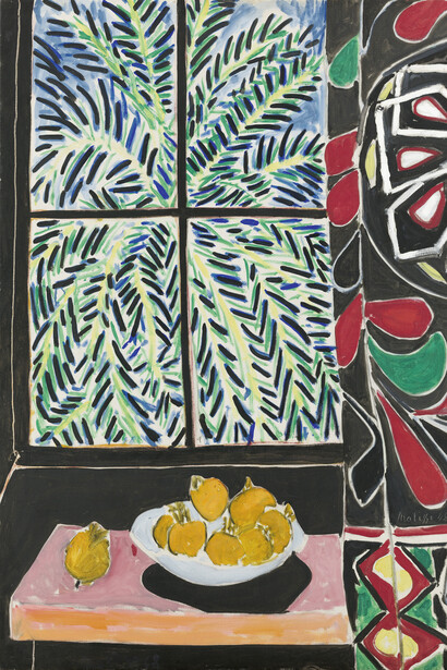 Henri Matisse, Intérieur au rideau égyptien (Interior with an egyptian curtain), 1948. Courtesy of Fondation Beyeler, The Phillips Collection, Washington, DC, acquired 1950, © Succession H. Matisse / 2024, ProLitteris, Zurich. Photo by The Phillips Collection, Washington, D.C.