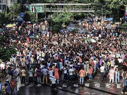 Student protests in Bangladesh 2024, focusing on youth activism, non-violent demonstrations, and the broader democracy movement