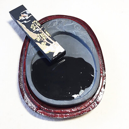 Ink becomes waterproof when applied to the paper