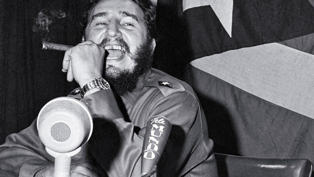 Fidel Castro during a press conference