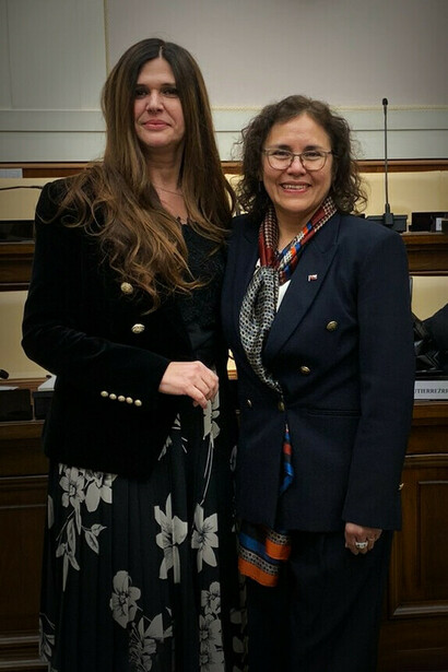Majlinda Dodaj, Chef de mission Ambassade d'Albanie auprès du Saint-Siège et de l'Ordre de Malte et Patricia Araya Gutiérrez, Ambassadeur auprès du Saint-Siège et de l'Ordre de Malte