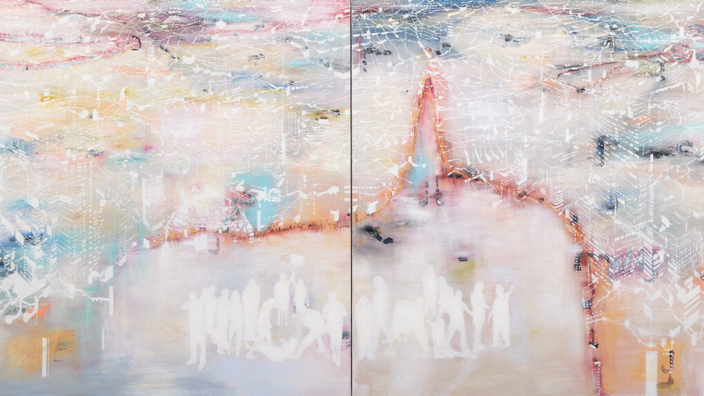 Jon Cattapan, Curtain line (Australian crowd no. 2), 2001. Courtesy of the Art Gallery of NSW