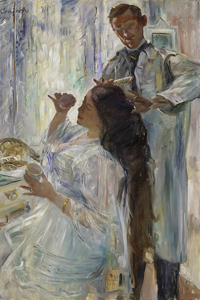 Lovis Corinth, Charlotte Corinth am Frisiertisch, 1911. Courtesy of Hamburger Kunsthalle