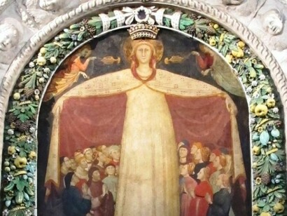 Affresco di Parri di Spinello raffigurante *La Madonna della Misericordia*, 1433