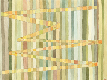 Friendly landscape, 16 x 12cm watercolour Mark Weighton 2023