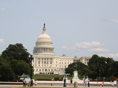 View of the Capitol Building and its campus, Washington DC, USA