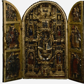 Anonymous, Retablo de la virgen de Copacabana, c. XVIII. Courtesy of Museo Pedro de Osma