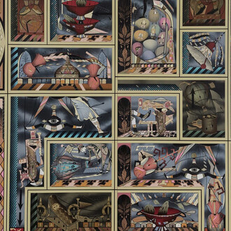 Lari Pittman, The remedy of analog space and time #1 (detail), 2026. Courtesy of Lehmann Maupin