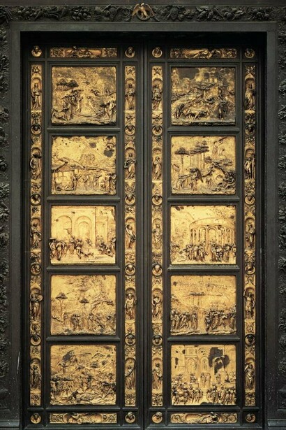 Florencia. La Puerta del Paraiso, en el Baptisterio, obra de Lorenzo Ghiberti