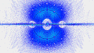 L'immagine rappresenta alcuni numeri algebrici nel piano complesso. Il cerchio unitario è rappresentato dai punti neri. I colori degli altri punti rappresentano il grado del numero algebrico (verde = 1°, rosso = 2°, ciano = 3°, blu = 4°)