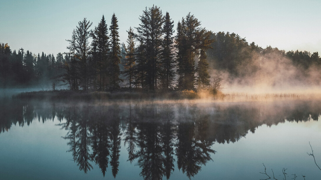 Reflection in the water represents self-reflection