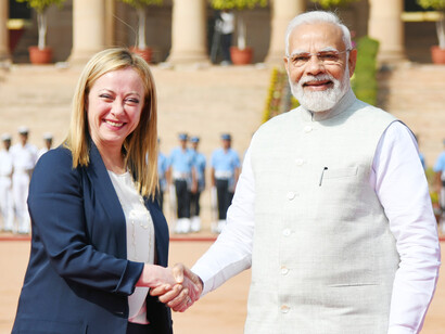 Narendra Modi avec Giorgia Meloni, 2 mars 2023