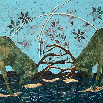 Jamal Bassiouni, The encounter of silence (detail), 2026. Courtesy of Artbooth Gallery