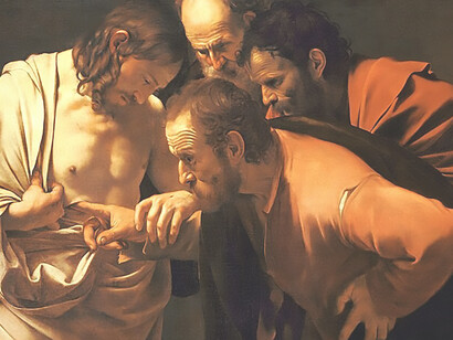 The Incredulity of Saint Thomas, by Michelangelo Merisi da Caravaggio