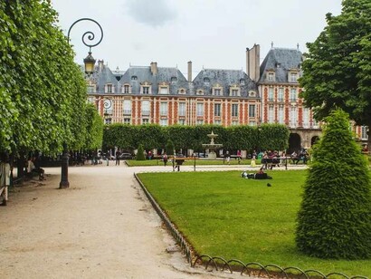 Place des Vosges is one of the most beautiful squares in Paris, France