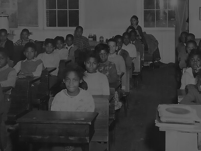 This photograph depicts the Science Room at Hoffman-Boston High School and was submitted as Plaintiff's Exhibit No. 6 in the civil rights case Constance Carter, et al. v. The School Board of Arlington County, Virginia et al.
