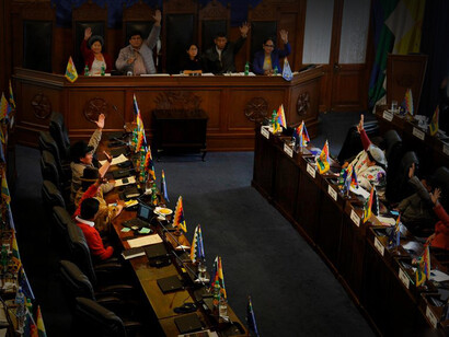 Congreso de Bolivia durante una votación del pleno en La Paz