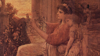 Apenas te miro, ya no puedo hablar; mi lengua queda inerte, un sutil fuego corre bajo mi piel, nada veo con mis ojos... Gustav Klimt (1862-1918) «Sapho». 1888-1890, óleo sobre lienzo. Museo de Viena, Austria
