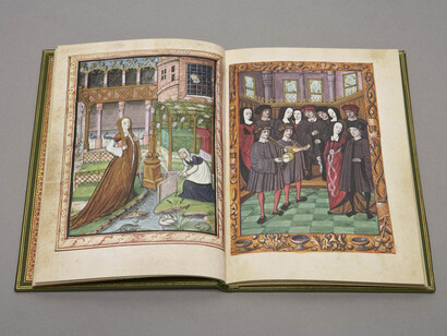 Doble página del facsímil del Libro de los Amantes