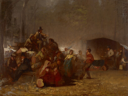 Eastman Johnson, The party in the maple sugar camp, c. 1861–65. Courtesy of the Colby College Museum of Art