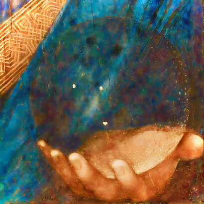 Leonardo da Vinci’s ‘Salvator Mundi’, crystal orb that Christ holds, which symbolizes the earth and is a key element of any composition