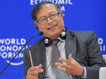 Gustavo Petro during his participation in the World Economic Forum in Davos, Switzerland, 2024