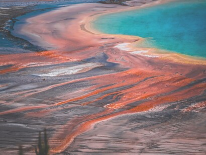 The beautiful national park Yellowstone located mostly in Wyoming, US