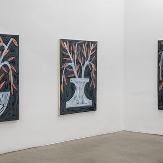 Ausstellungsansicht Pierre Klossowski + Rade Petrasevic | Eros + Beelzebub, Christine
König Galerie, Wien 2020
© Foto: Philipp Friedrich