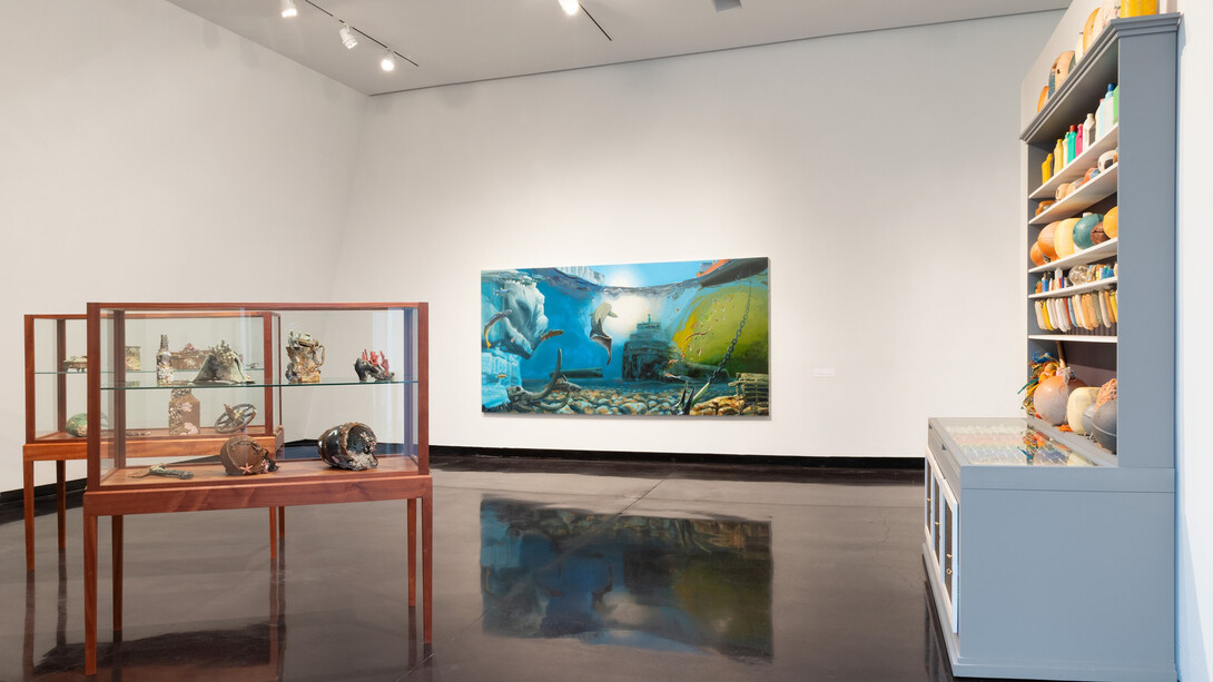 Mark Dion and Alexis Rockman,, Journey to nature’s underworld, exhibition view. Courtesy of Tang Museum