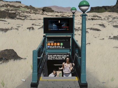 Seth Tane, Lost Stop (detail), 2013, Oil on panel, 48 x 72 in. Courtesy of the artist and LewAllen Galleries