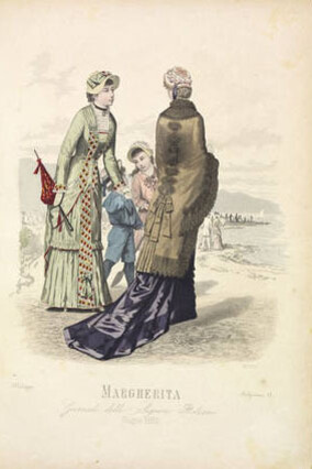 Fashion plate from Margherita magazine, 1880, published in Milan. Museum no. E.151:27-2003. © Victoria and Albert Museum, London. Purchased through the Julie and Robert Breckman Print Fund