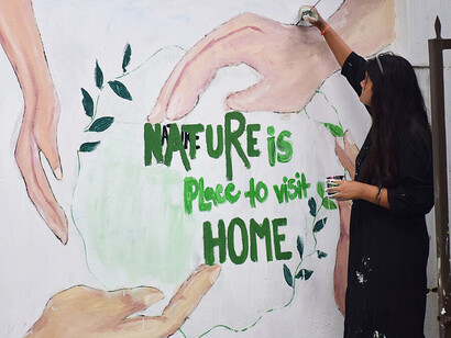 Vivid wall art from the Mymensingh student protests, symbolizing the movement's push for educational and political reform