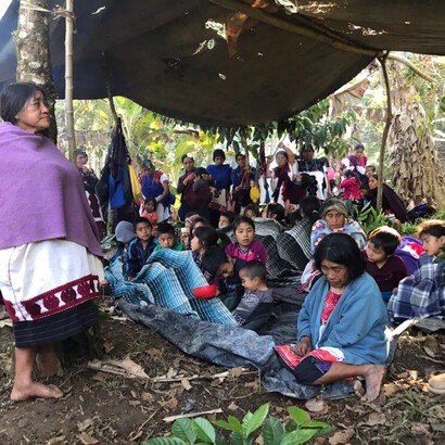 Desplazados de Chalchihuitán. Foto de Ángeles Mariscal