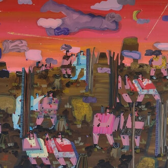 Andrea Joyce Heimer, I fight with myself over and over again. I fight my present self, sometimes my future self, and all the ghosts of my past self (detail), 2022. Courtesy of Friedrichs Pontone