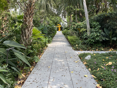 A path leading to the Keith Haring Sculpture Julia, Norton Museum of Art, West Palm Beach, Florida