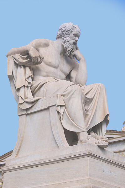 The Statue of Socrates at the Academy of Athens, Greece